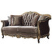 Betria - Loveseat With 4 Pillows - Light Green Velvet, Gold & Black High Gloss