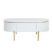Daveigh - Coffee Table - White High Gloss & Gold