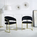 Fallon - Side Chair - Black Velvet & Mirrored Gold