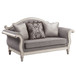 Florian - Loveseat With 3 Pillows - Gray Fabric & Antique White