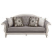 Florian - Sofa With 4 Pillows - Gray Fabric & Antique White