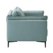 Mesut - Loveseat - Sage Green Top Grain Leather & Black