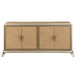 Dodie - Console Cabinet - Natural Oak Sunburst Pattern & Taupe Champaign