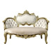Desiderius - Bench - Beige Fabric, Antique Gold & Hand Paint Brown