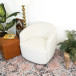 Rivet White Boucle Swivel Chair