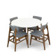 Aliana White Table with 4 Collins Gray Chairs by Mid and Mod