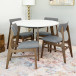 Aliana White Table with 4 Collins Gray Chairs