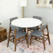 Aliana White Table with 4 Collins Gray Chairs