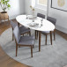 Rixos White Table with 4 Virginia Light Gray Chairs