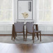 Rixos White Table with 4 Virginia Light Gray Chairs