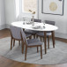 Rixos White Table with 4 Virginia Light Gray Chairs