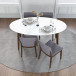 Rixos White Table with 4 Virginia Light Gray Chairs