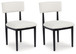 Xandrum - White / Black - 5 Pc. - Round Dining Room Table, 4 Side Chairs