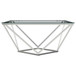 Brittania - Square Glass Top Geometric Coffee Table - Nickel