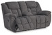 Foreside - Charcoal - Dbl Reclining Loveseat with Console