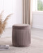 Tovar - Round Upholstered Ottoman - Mauve