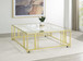 Adri - Square Glass Top Coffee Table With Casters