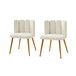 Elena Contemporary Upholstered Side Chair with Tufted Back and Metal Legs (Set of 2)