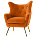 Jacob Tufted Accent Wingback Chair with Golden Base