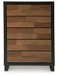 Kraeburn - Brown / Black - Five Drawer Chest