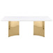 Telvin - Rectangular Marble Top Dining Table White - White Marble