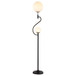Dacki - Dual Spherical Bulb Metal Floor Lamp - Black