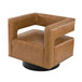 Ferrero Contemporary and Classic Swivel Barrel Chair with Nailhead Trim