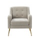 Lyrnesus Polyester Armchair With Adjustable Legs and Tufted Back