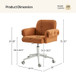 Andreas Creamy Style Upholstered Swivel Task Chair with Padded Arms and Metal Feet