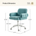 Andreas Creamy Style Upholstered Swivel Task Chair with Padded Arms and Metal Feet