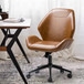 Rosal 100% PU Camel Swivel Task Chair with Metal Base by Karat Home