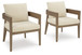 Serene Bay - Arm Chair With Cushion (Set of 2) - Dark Brown / White
