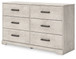 Shawburn - Whitewash - Six Drawer Dresser