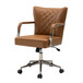 Falko Faux Leather Polyurethane Elegant Diamond-Tufted Swivel Task Chair with Height-Adjustable Legs