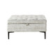 Jeremias Transitional Lift Top Shelved Storage Button-Tufted Cocktail Ottoman with Metal Leg