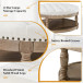 Enipeus Transitional Polyester Storage Button-tufted Round Small Ottoman with Solid Wood Legs and Nailhead Trim