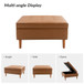 Burkhard Modern Storage Faux Leather Tufted Cocktail Ottoman with Solid Wood Legs