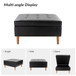 Burkhard Modern Storage Faux Leather Tufted Cocktail Ottoman with Solid Wood Legs
