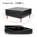 Burkhard Modern Storage Faux Leather Tufted Cocktail Ottoman with Solid Wood Legs
