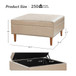 Burkhard Modern Storage Faux Leather Tufted Cocktail Ottoman with Solid Wood Legs