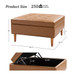 Burkhard Modern Storage Faux Leather Tufted Cocktail Ottoman with Solid Wood Legs