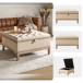 Georgie Modern Polyester Upholstered Storage Cocktail Ottoman with Nailhead Trims and Solid Wood Legs