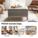Georgie Modern Polyester Upholstered Storage Cocktail Ottoman with Nailhead Trims and Solid Wood Legs