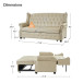 Ruedi Transitional 73.6" Vegan Leather Sofa Bed with Tufted Back and Nailhead