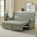 Ruedi Transitional 73.6" Vegan Leather Sofa Bed with Tufted Back and Nailhead