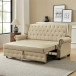 Ruedi Transitional 73.6" Vegan Leather Sofa Bed with Tufted Back and Nailhead