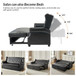 Ruedi Transitional 73.6" Vegan Leather Sofa Bed with Tufted Back and Nailhead