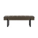 Leander Modern Channel Tufted Upholstered Bench with Metal Legs