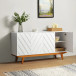 Horaz Wood 60 in.W 4-Doors Mid-Century Modern Sideboard with Solid Wood Legs