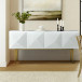 Joschka Paint Finish 71 in.Wide Modern Storage Sideboard with 3D Viewing Standard and Metal Legs